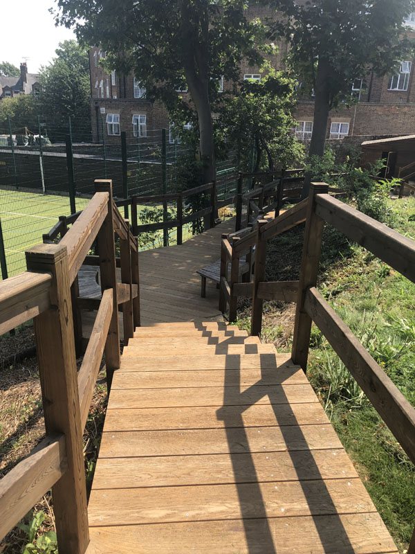 Hardwood garden decking built by Shoots & Leaves
